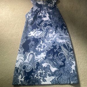 perceptions blue paisley dress